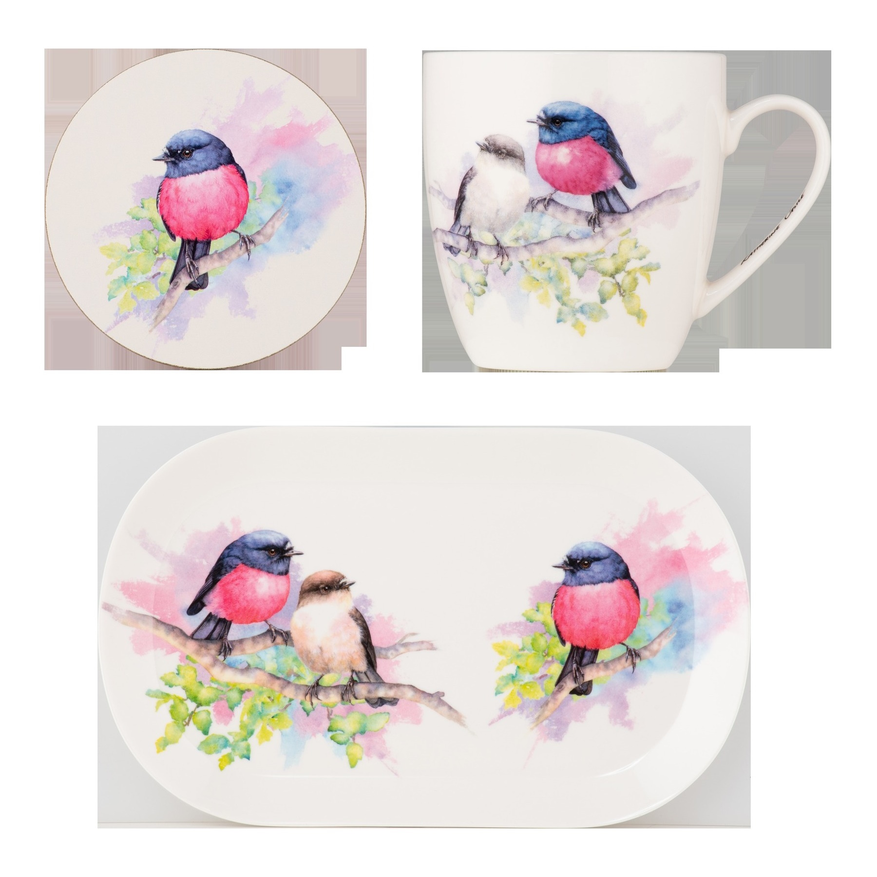 Maxwell & Williams Katherine Castle Bird Life Gift Set Pink Robin Gift Boxed