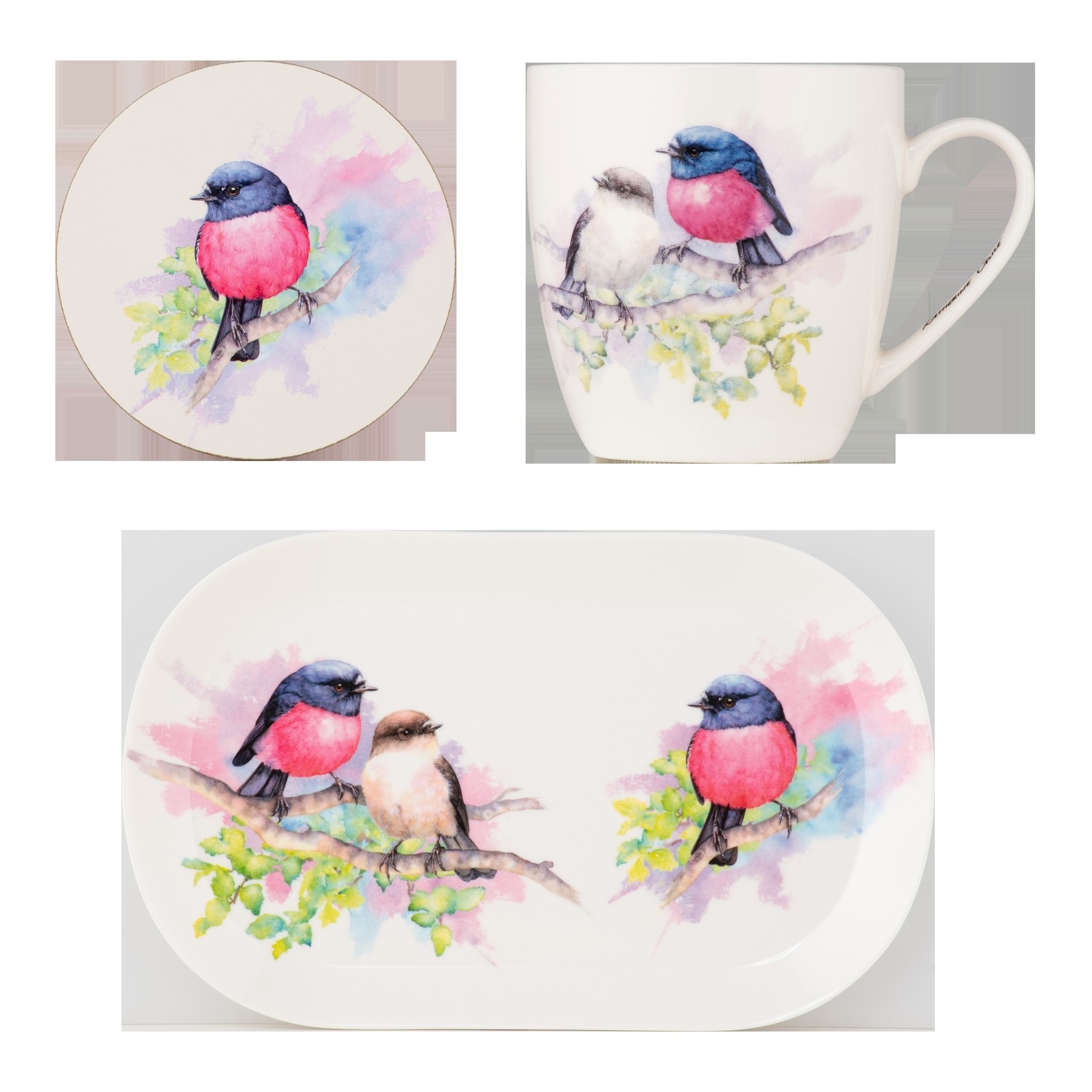 Maxwell & Williams Katherine Castle Bird Life Gift Set Pink Robin Gift Boxed-2