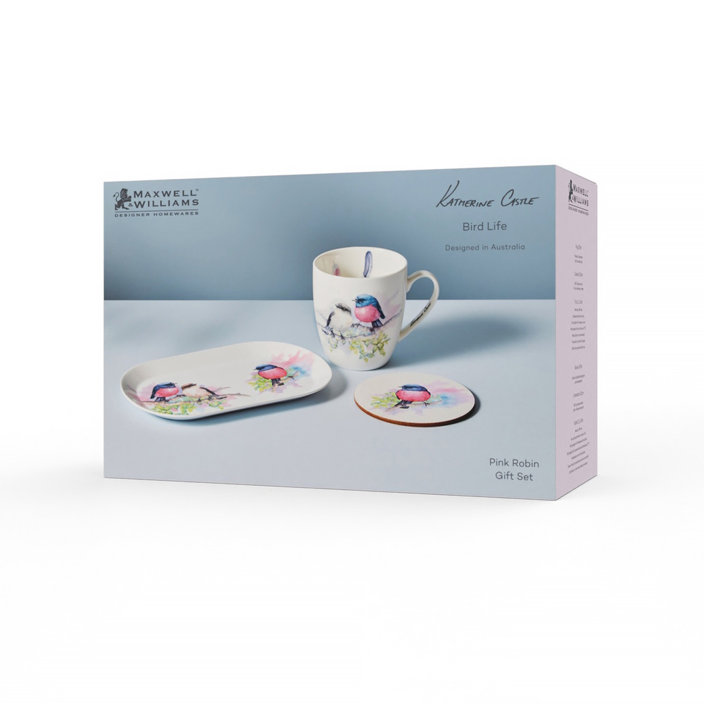 Maxwell & Williams Katherine Castle Bird Life Gift Set Pink Robin Gift Boxed-4