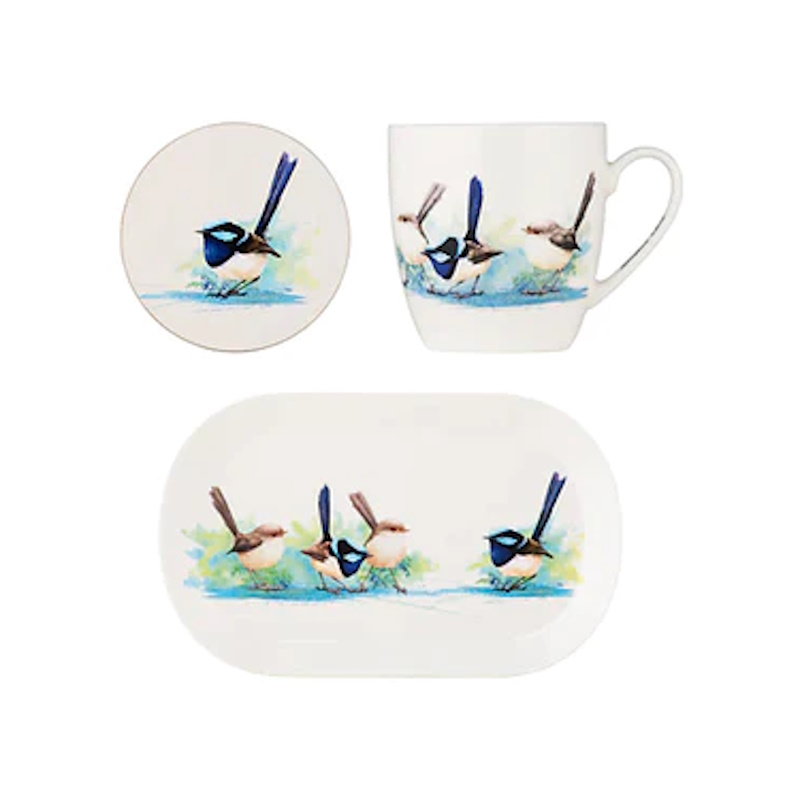 Maxwell & Williams Katherine Castle Bird Life Gift Set Blue Wren Gift Boxed-1