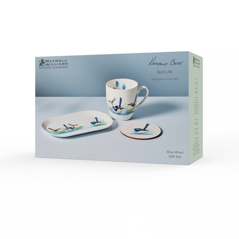 Maxwell & Williams Katherine Castle Bird Life Gift Set Blue Wren Gift Boxed-4