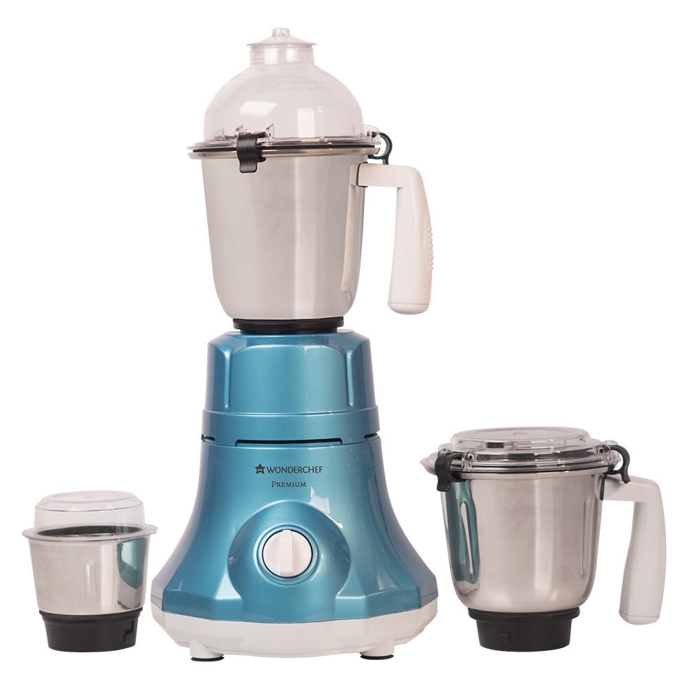 Wonderchef Premium 750-Watt Mixer Grinder with 3 Jars - Blue-1