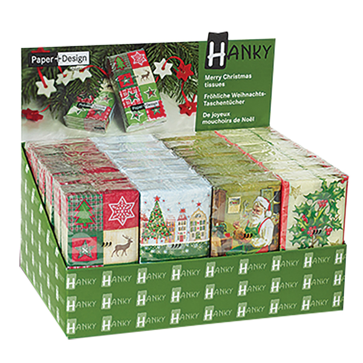 Paper+design Xmas Hanky-Green Mistletoe-3