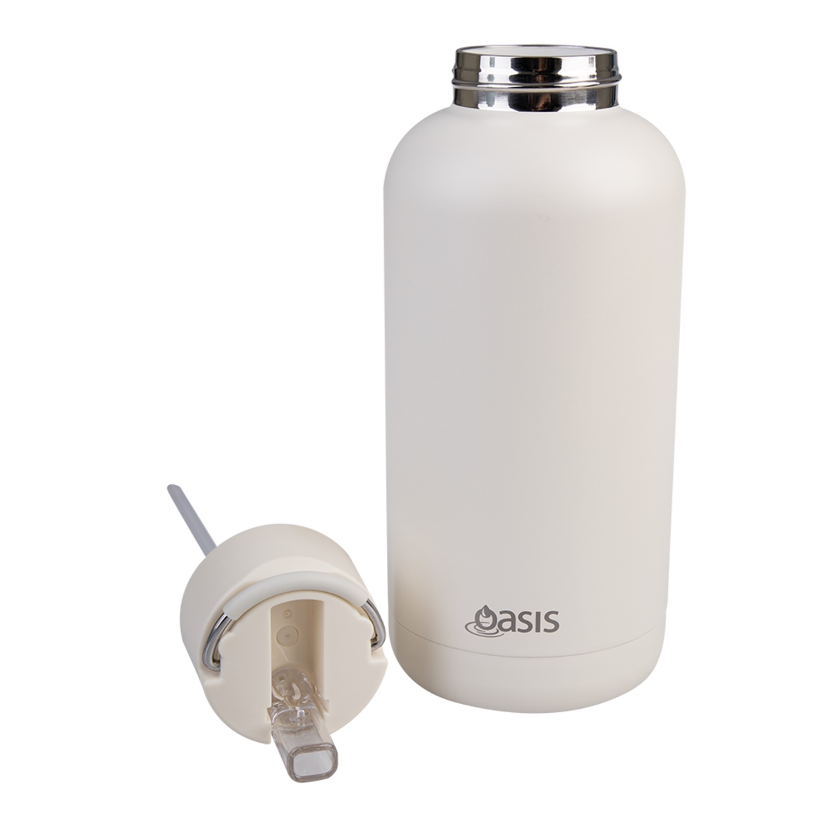 Oasis "Moda" Ceramic Lined S/S Triple Wall Ins. Drink bottle 1.5l (Alabaster)-3