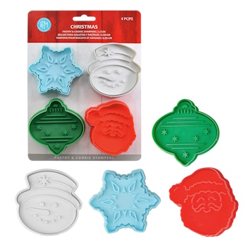 R&m Christmas 3d Cookie Stamper Set 4