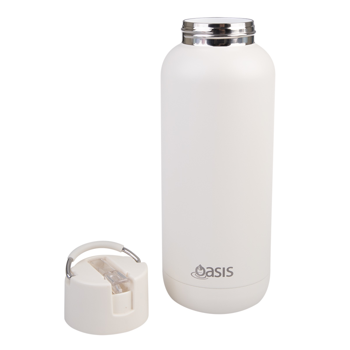 Oasis Moda Ceramic Lined Stainless Steel Triple Wall Insulated Drink Bottle 1l - Alabaster-2