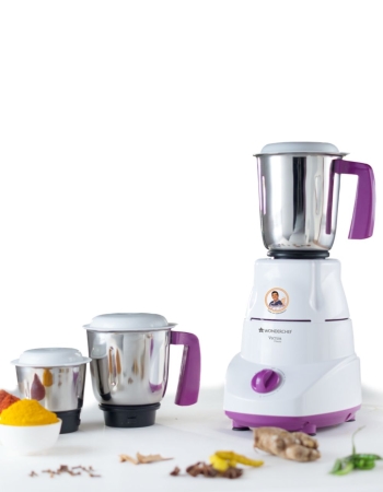 Wonderchef Victor Classic 500-Watt Mixer Grinder with 3 Jars (White/Purple)