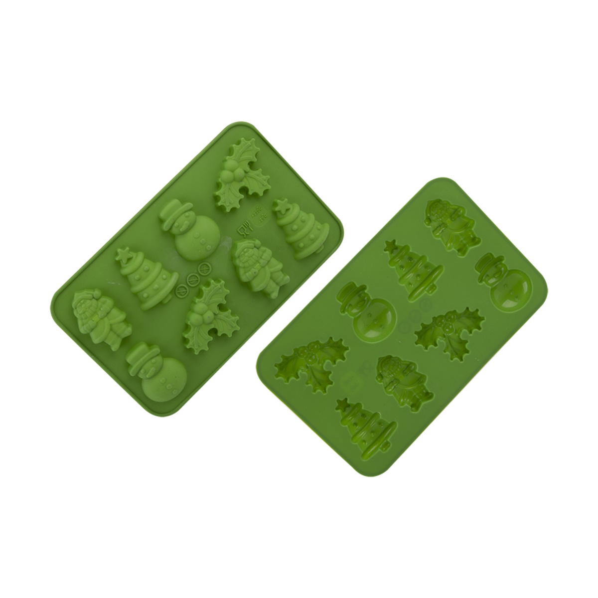 Daily Bake Silicone Xmas Assortment 8 Cup Chocolate Mould Set 2 - Green