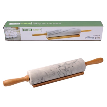 Integra Grey Marble Rolling Pin With Cradle
