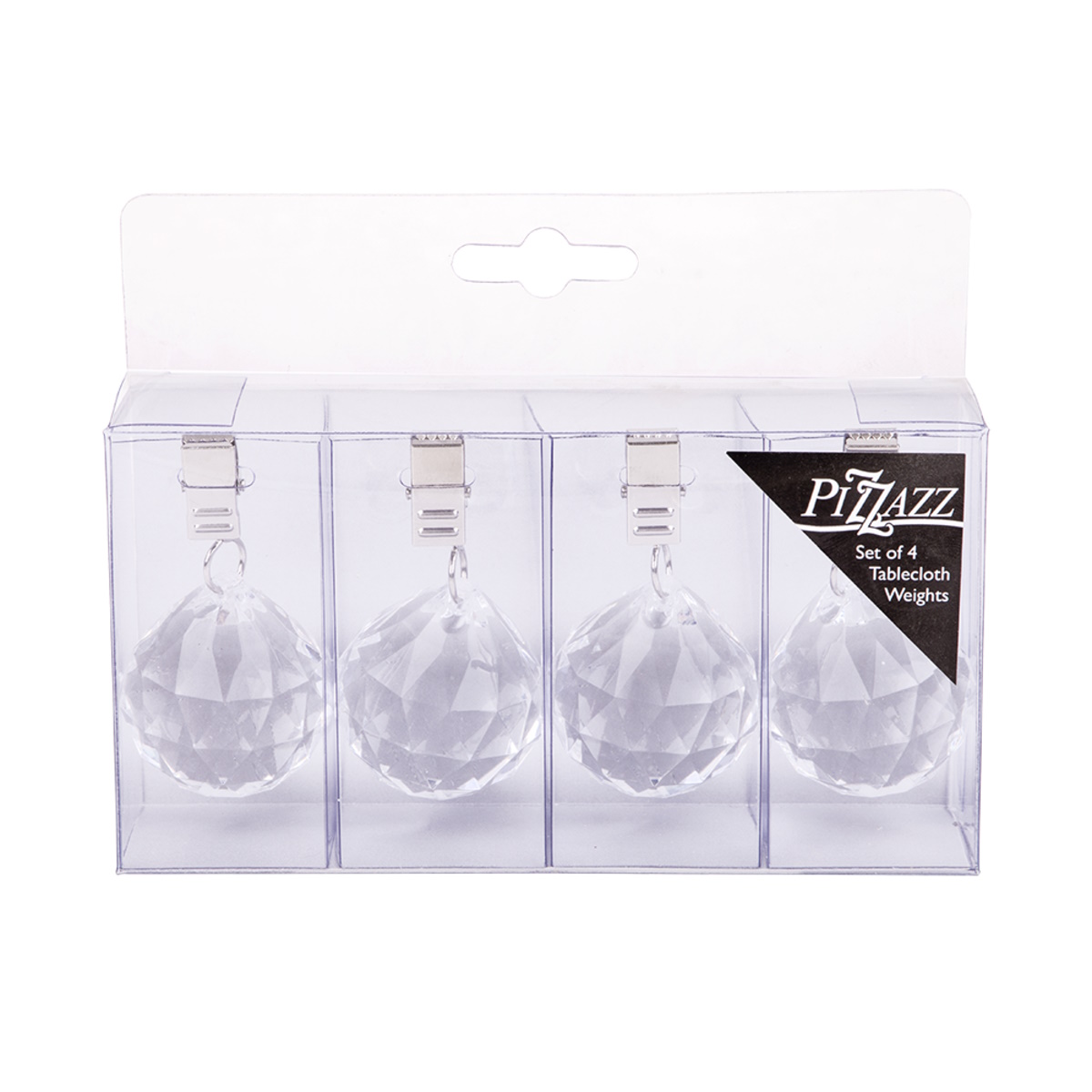 Pizzazz Acrylic Crystal Tablecloth Weights Set 4-3