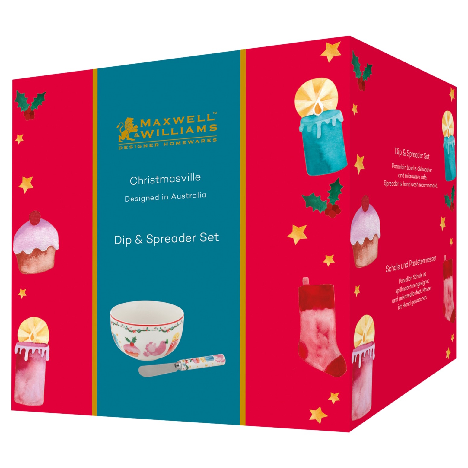 Maxwell & Williams Christmasville Dip & Spreader Set Gift Boxed-4