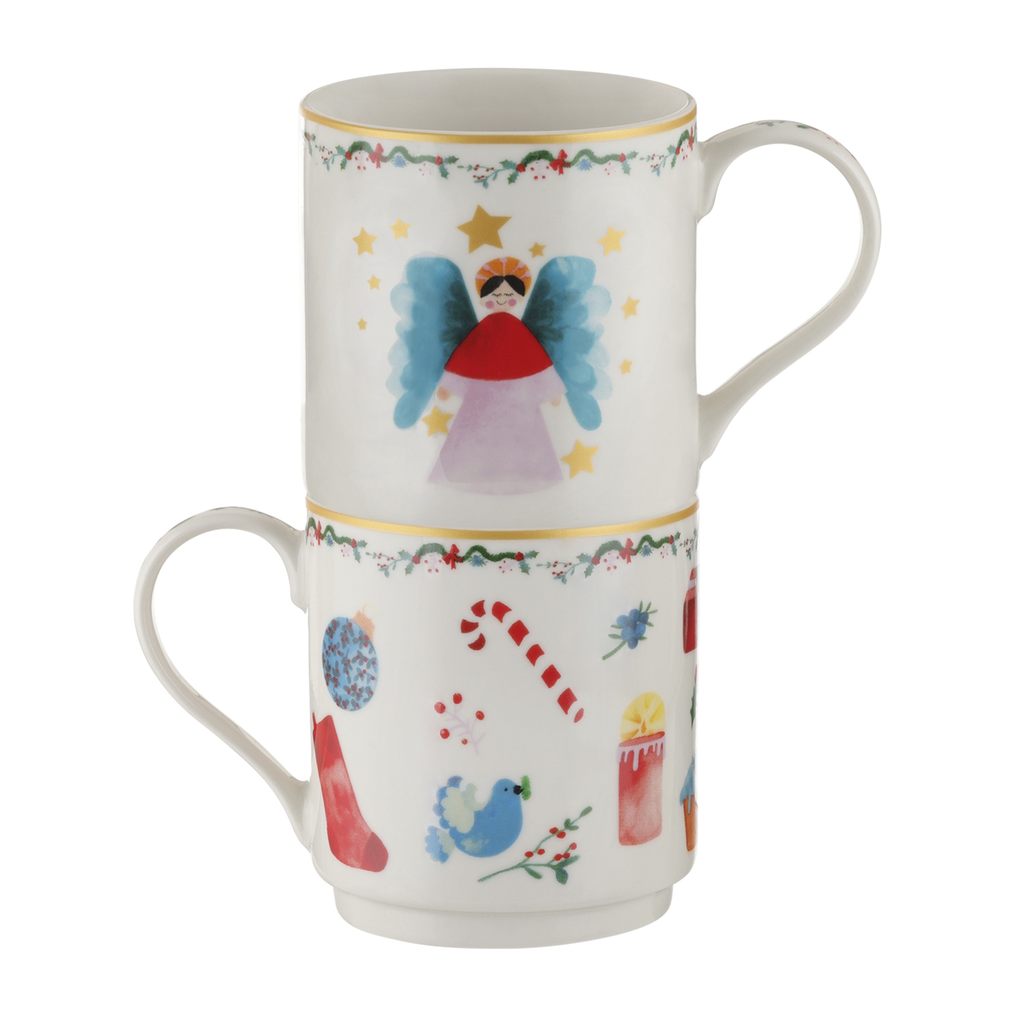 Maxwell & Williams Christmasville Mug Set of 2 350ML Angel / Gifts Gift Boxed-1