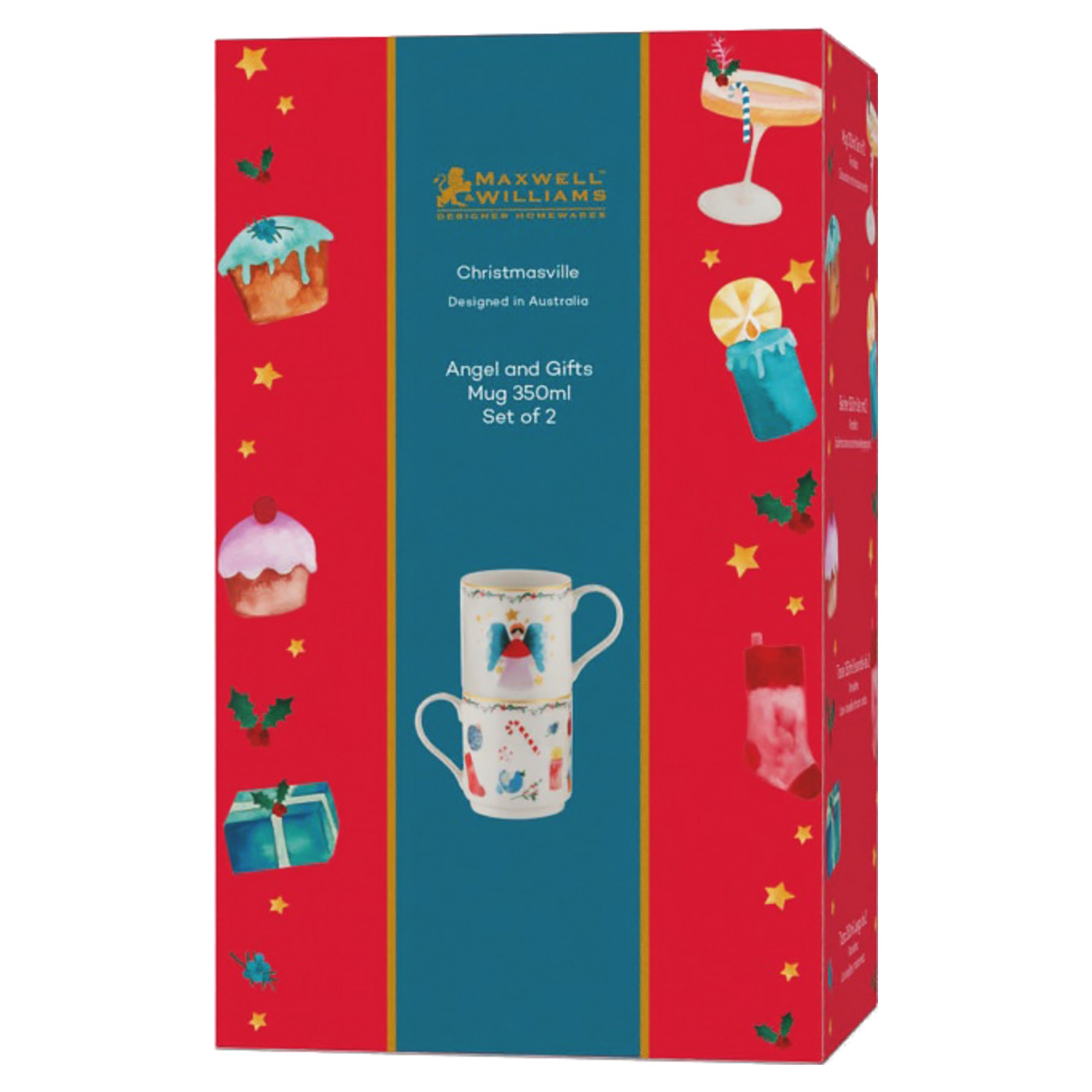Maxwell & Williams Christmasville Mug Set of 2 350ML Angel / Gifts Gift Boxed-4