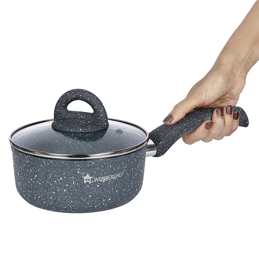 Wonderchef Granite Sauce Pan With Lid 18cm-4
