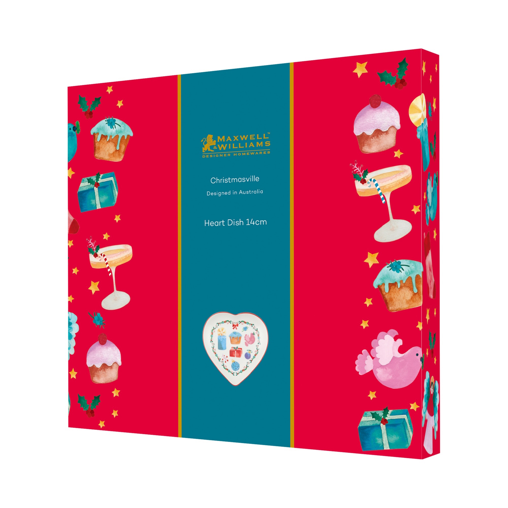Maxwell & Williams Christmasville Heart Dish 14cm Gifts Gift Boxed-3