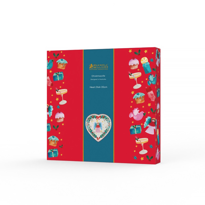 Maxwell & Williams Christmasville Heart Dish 20cm Angel Gift Boxed-3