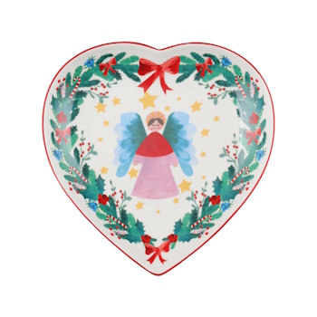 Maxwell & Williams Christmasville Heart Dish 20cm Angel Gift Boxed