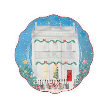 Maxwell & Williams Christmasville Plate 20cm Terrace Front Gift Boxed