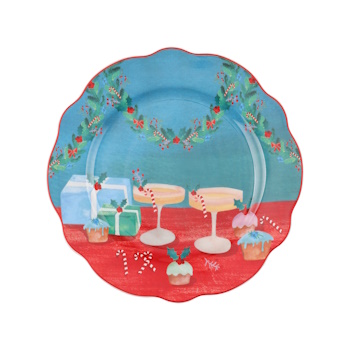 Maxwell & Williams Christmasville Plate 20cm Christmas Cocktails Gift Boxed