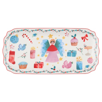 Maxwell & Williams Christmasville Oblong Platter 30.5x15cm Angel Gift Boxed
