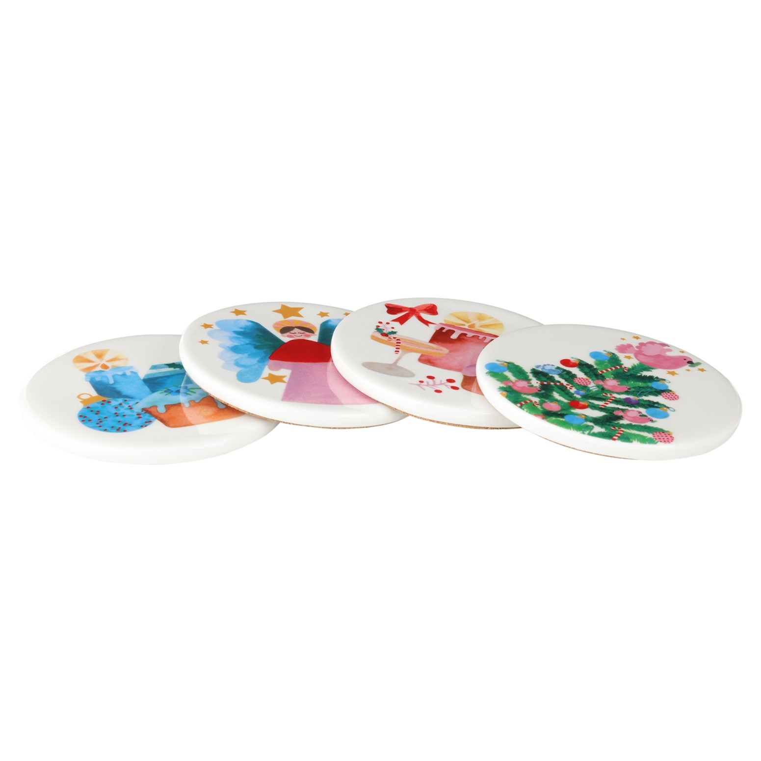 Maxwell & Williams Christmasville Ceramic Coaster 10cm Set of 4 Gift Boxed-2