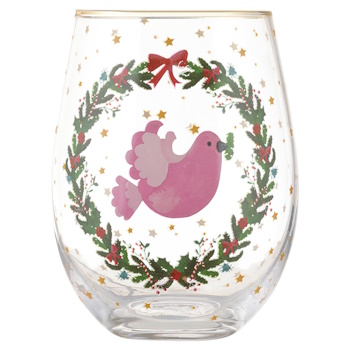 Maxwell & Williams Christmasville Stemless Glass 560ML Dove Gift Boxed