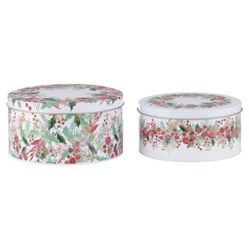 Maxwell & Williams Merry Berry Tin Set Of 2 Gift Boxed