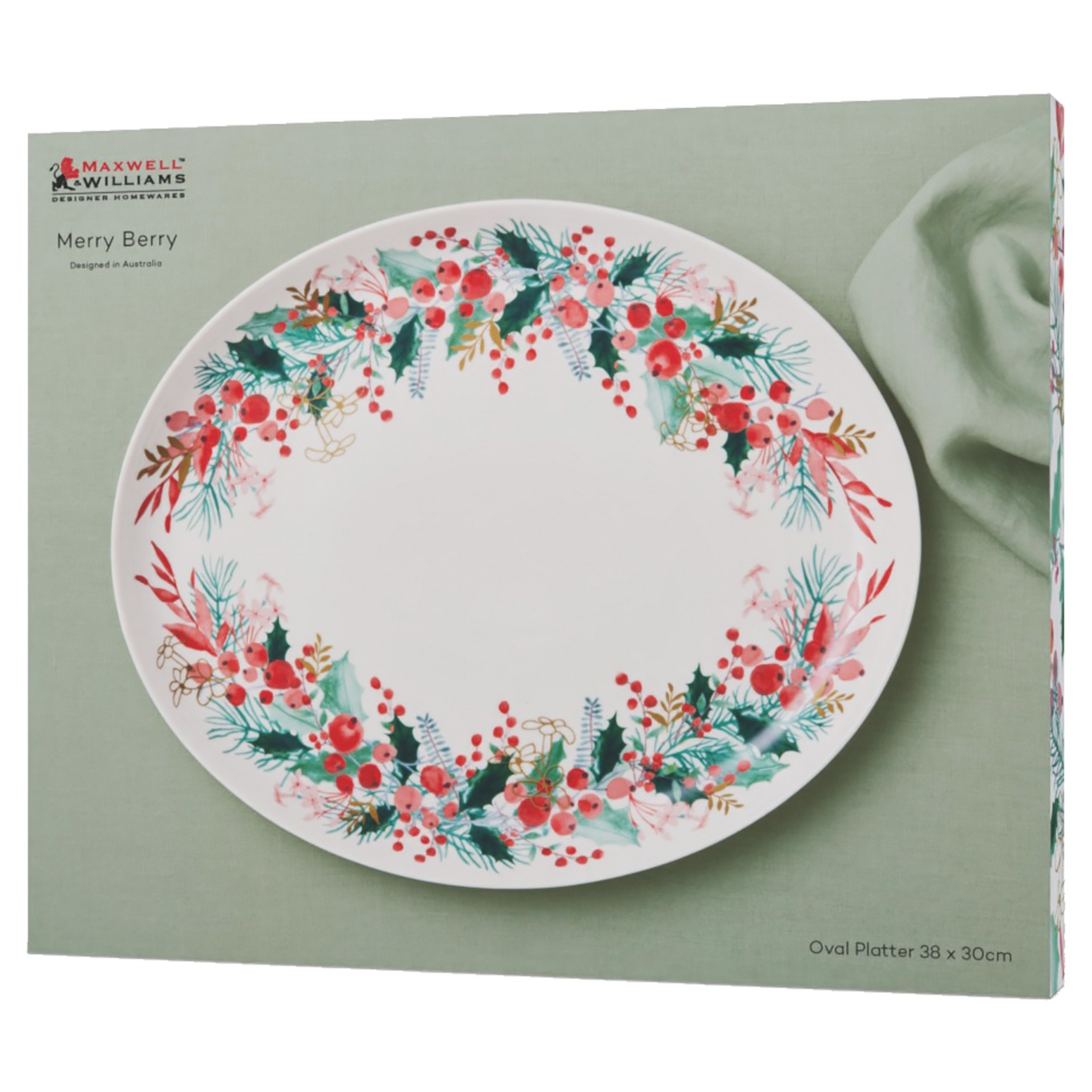 Maxwell & Williams Merry Berry Oval Platter 38x30cm Gift Boxed-3