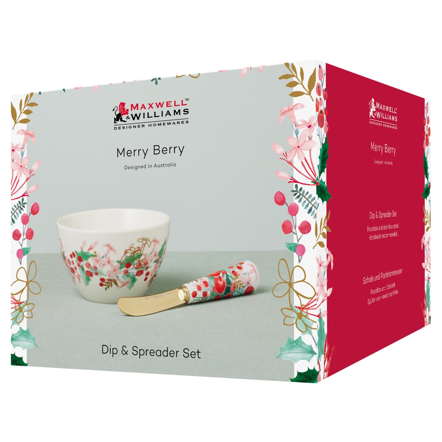 Maxwell & Williams Merry Berry Dip & Spread Set Gift Boxed