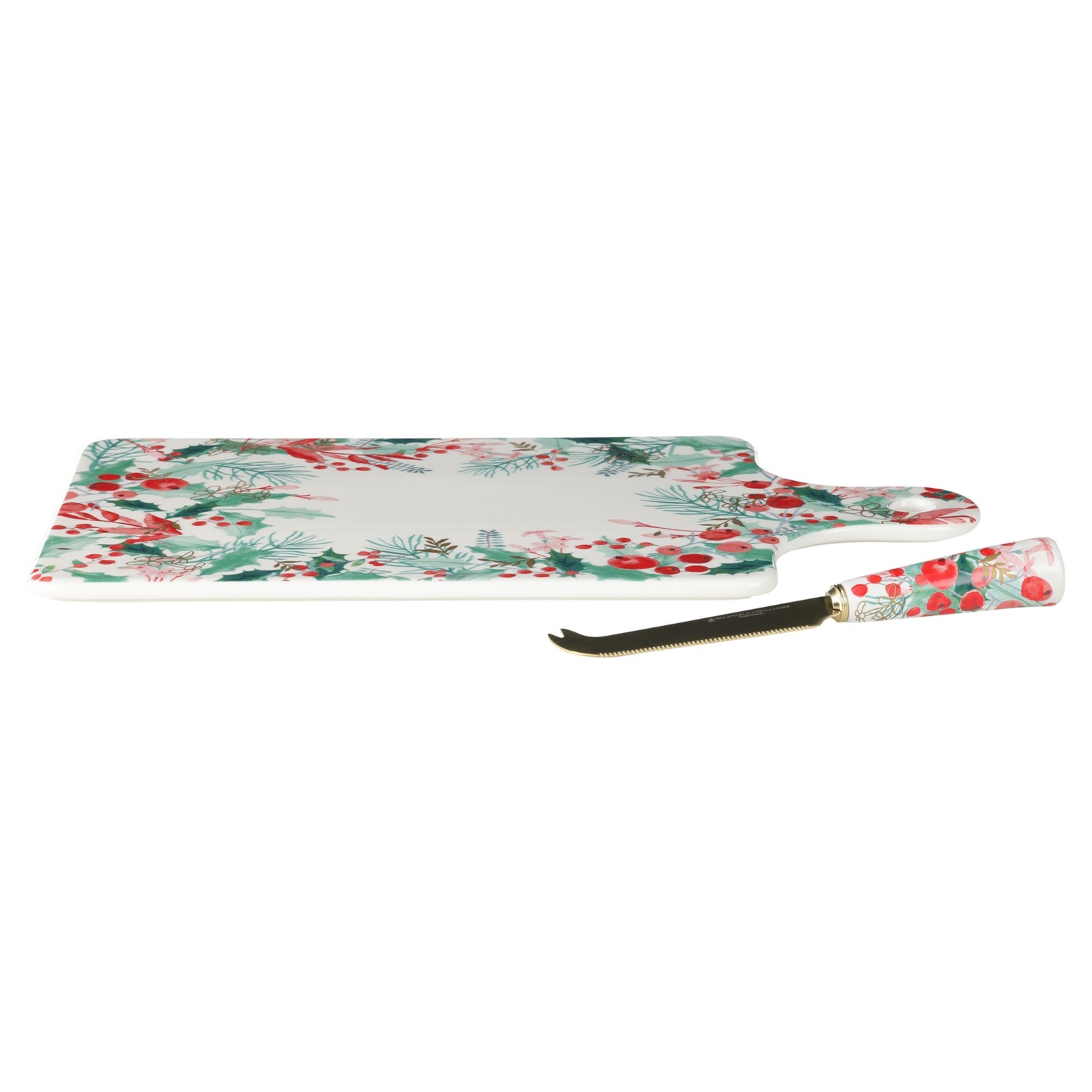 Maxwell & Williams Merry Berry Cheese Paddle & Knife Set Gift Boxed-2