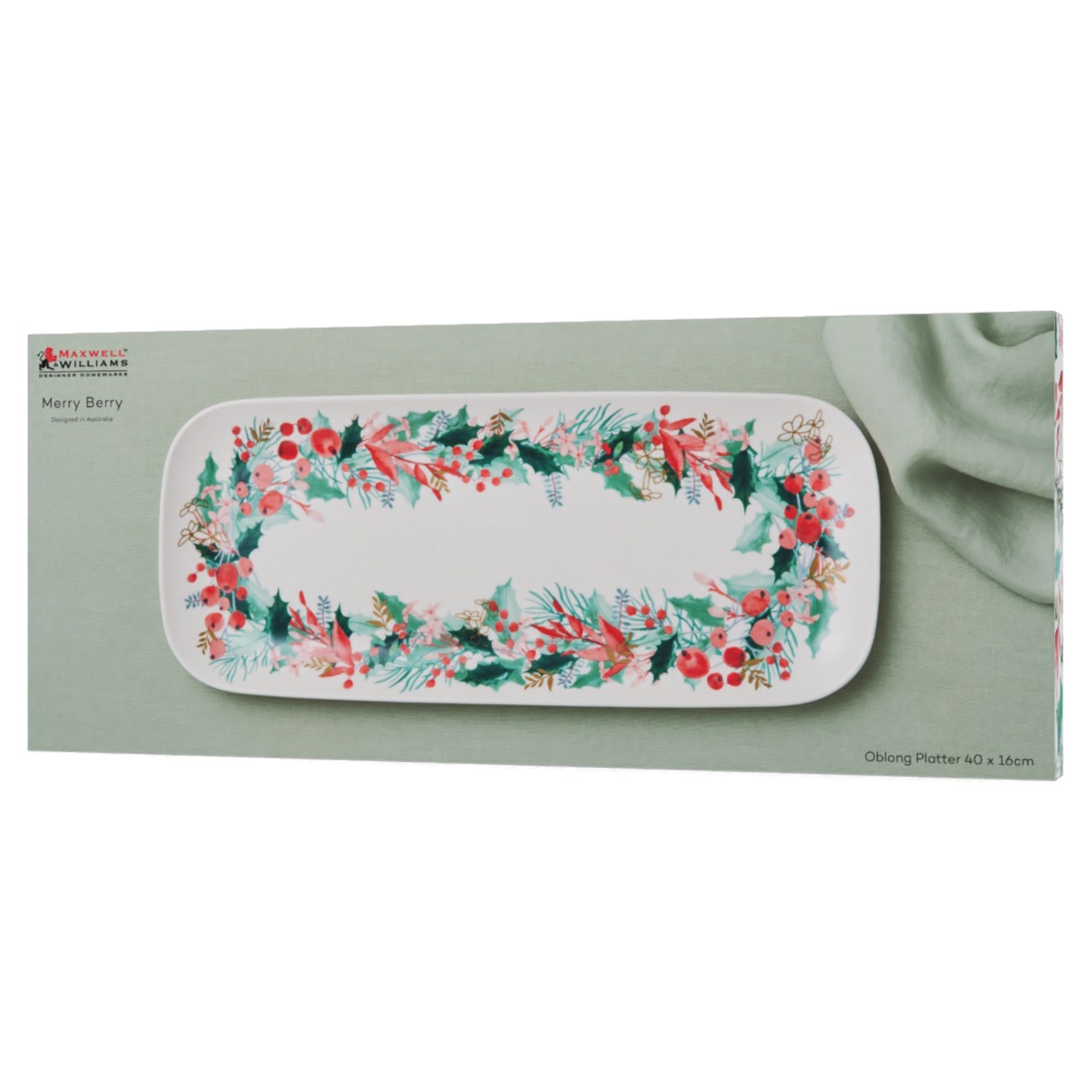 Maxwell & Williams Merry Berry Oblong Platter 40x16cm Gift Boxed-4