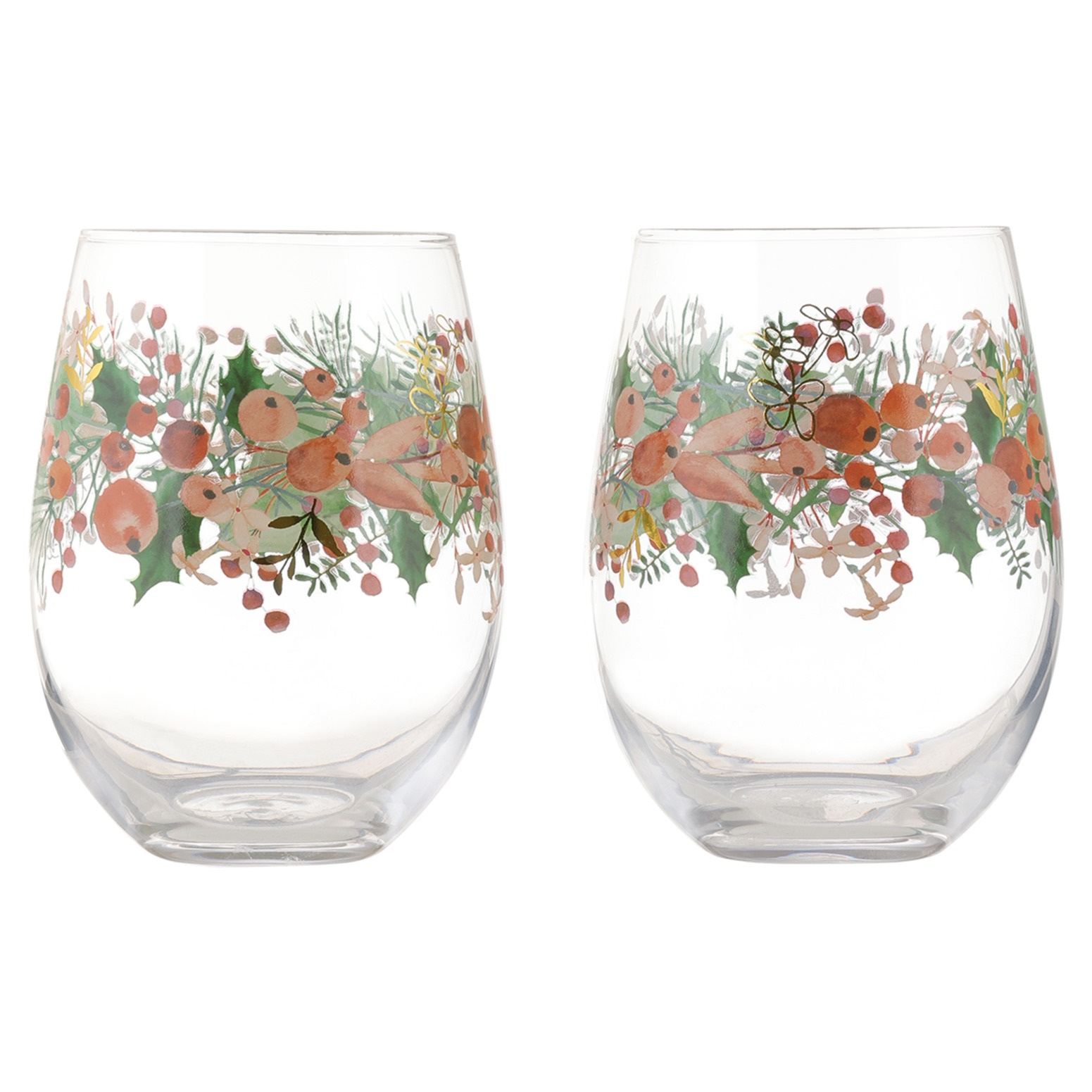 Maxwell & Williams Merry Berry Stemless Glass 560ML Set of 2 Gift Boxed-1