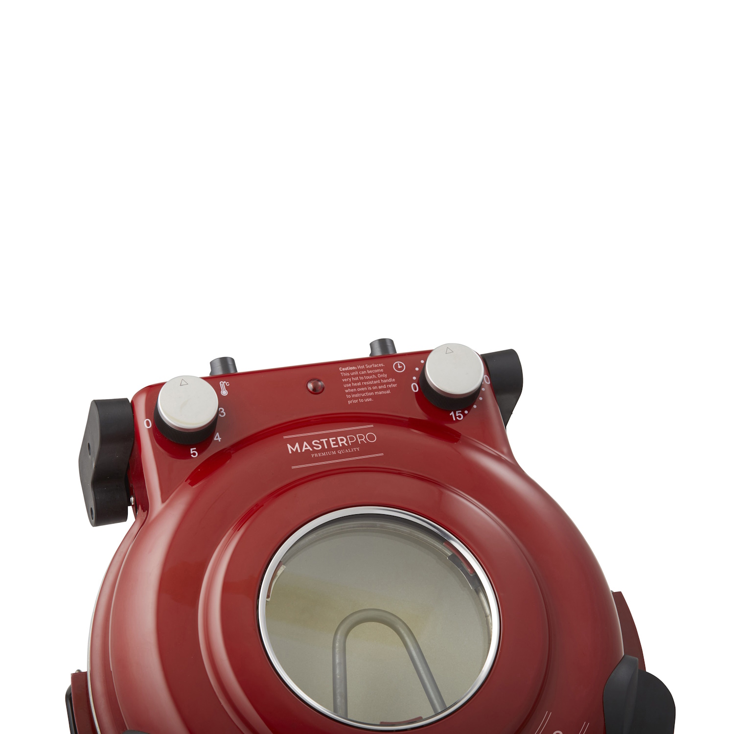 Masterpro The Ultimate Pizza Oven With Window Red/stainless Steel 38.5x33x19cm/2 Paddles-2