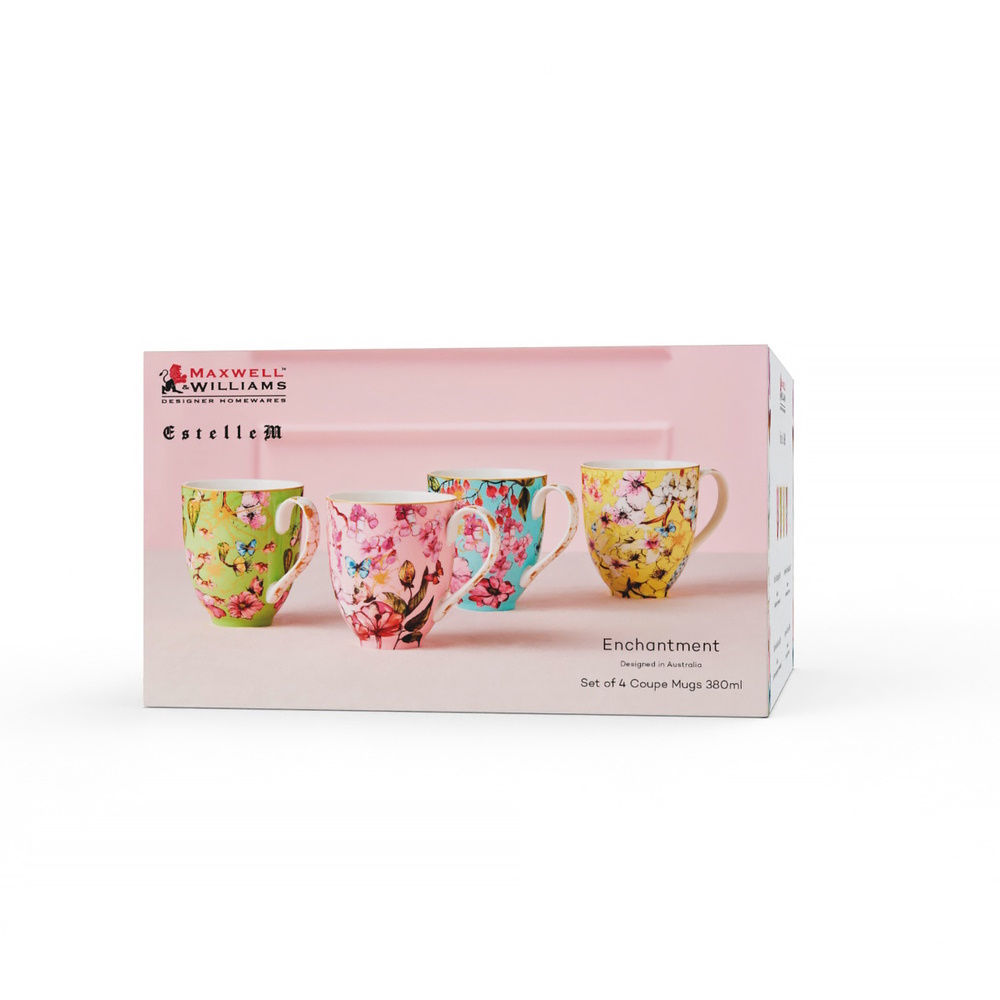 Maxwell & Williams Estelle Michaelides Enchantment Coupe Mug Set of 4 380ML Gift Boxed-3