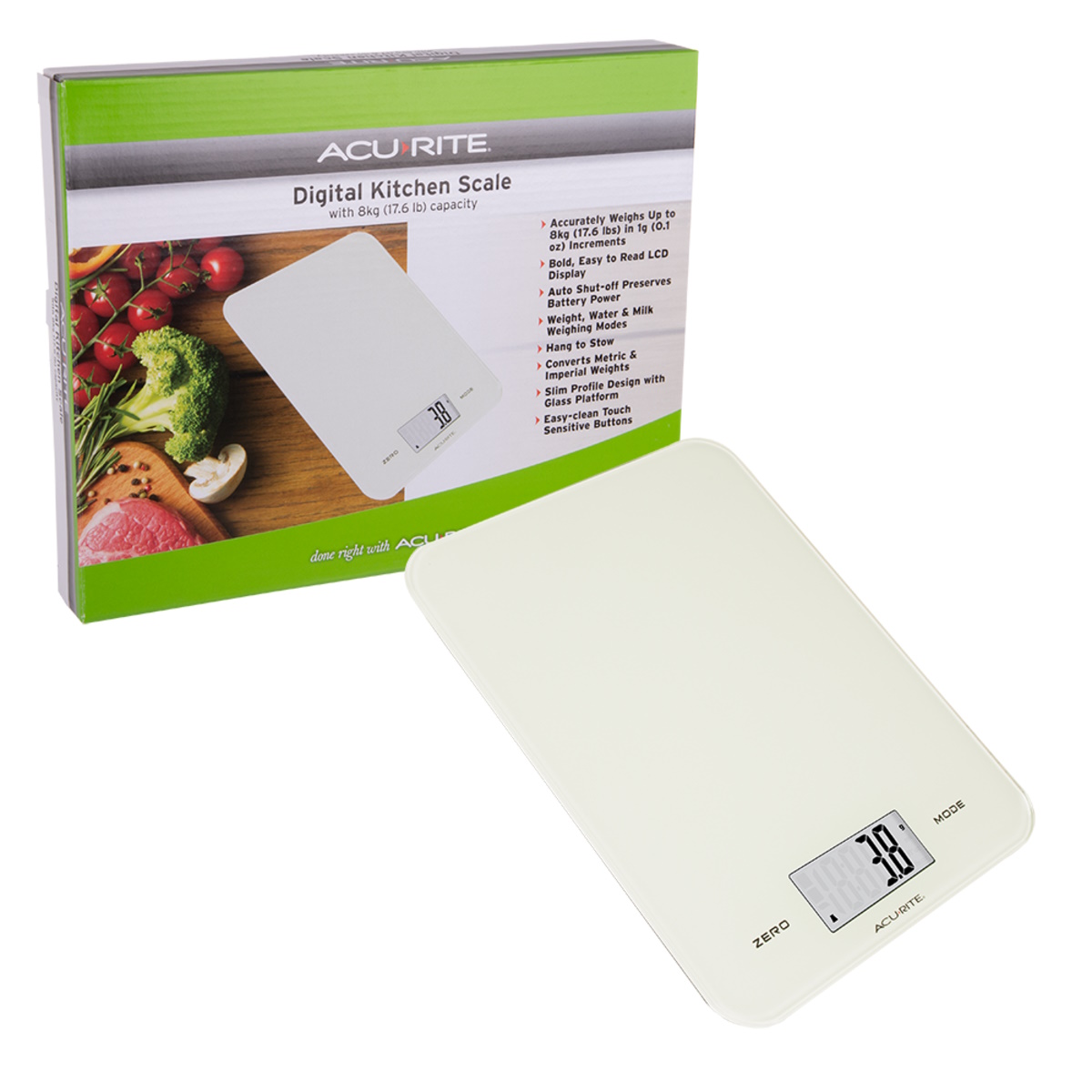 Acurite Large Slimline Digital Scale 1g/8kg (White)-1