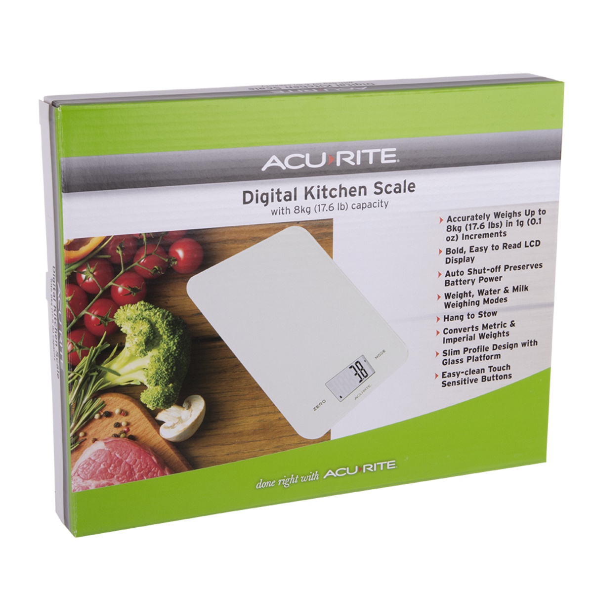 Acurite Large Slimline Digital Scale 1g/8kg (White)-4