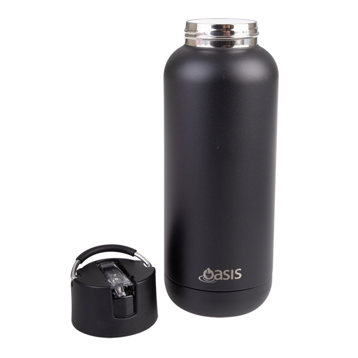Oasis Moda Ceramic Lined Stainless Steel Triple Wall Insulated Drink Bottle 1l - Black-2
