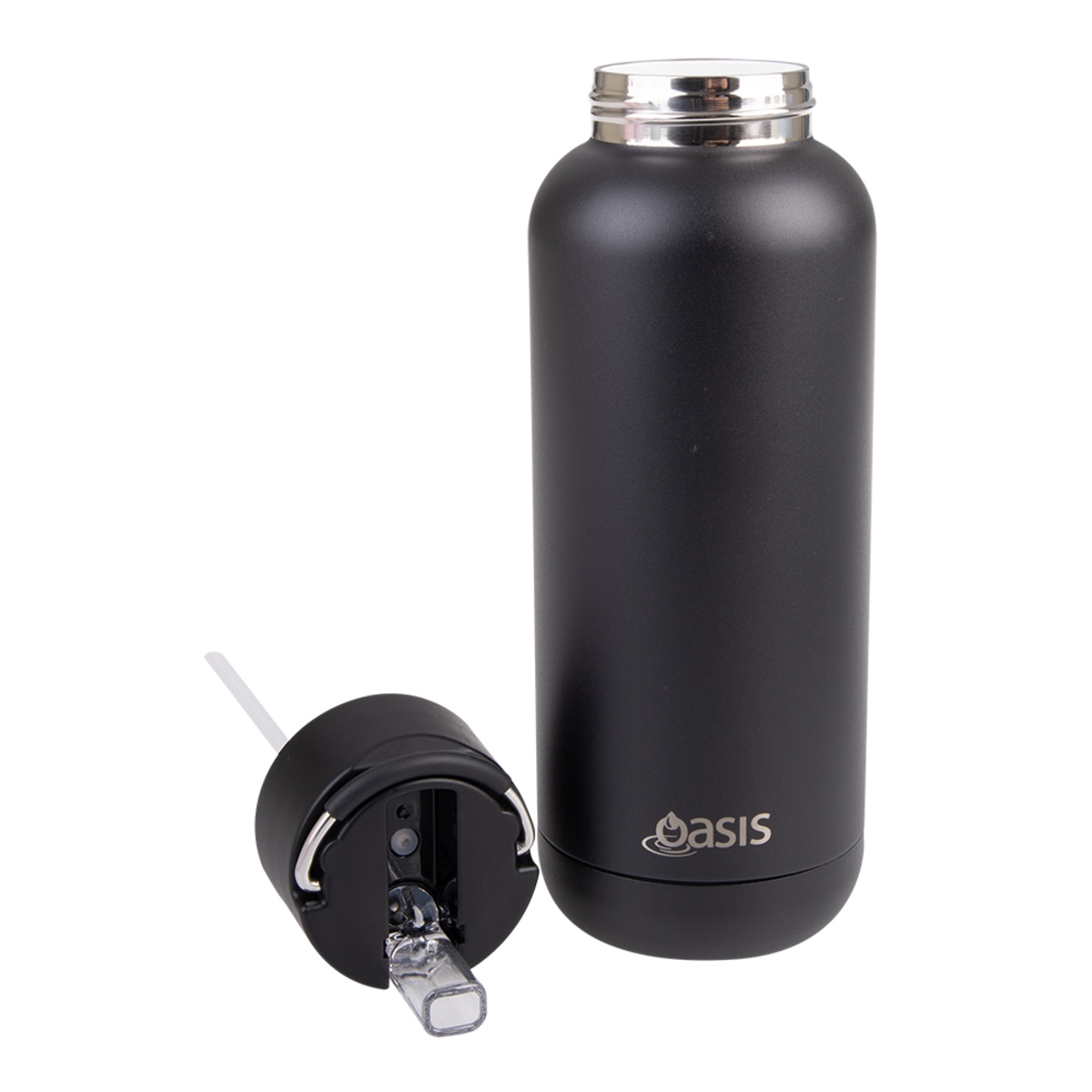 Oasis Moda Ceramic Lined Stainless Steel Triple Wall Insulated Drink Bottle 1l - Black-3
