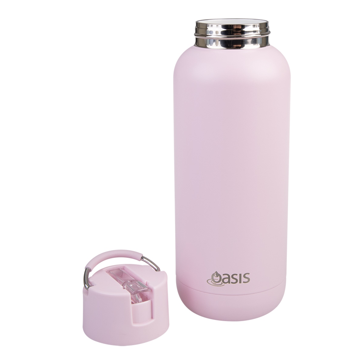 Oasis Moda Ceramic Lined Stainless Steel Triple Wall Insulated Drink Bottle 1l - Pink Lemonade-2