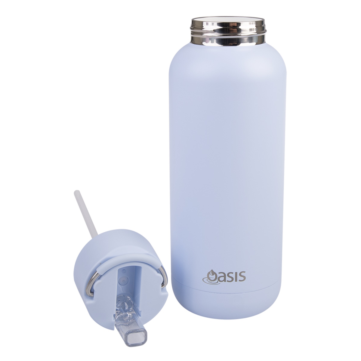 Oasis Moda Ceramic Lined Stainless Steel Triple Wall Insulated Drink Bottle 1l - Periwinkle-3