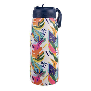 Oasis Stainless Steel Double Wall Insulated Sports Bottle With Sipper Straw 780ml - Calypso Dreams
