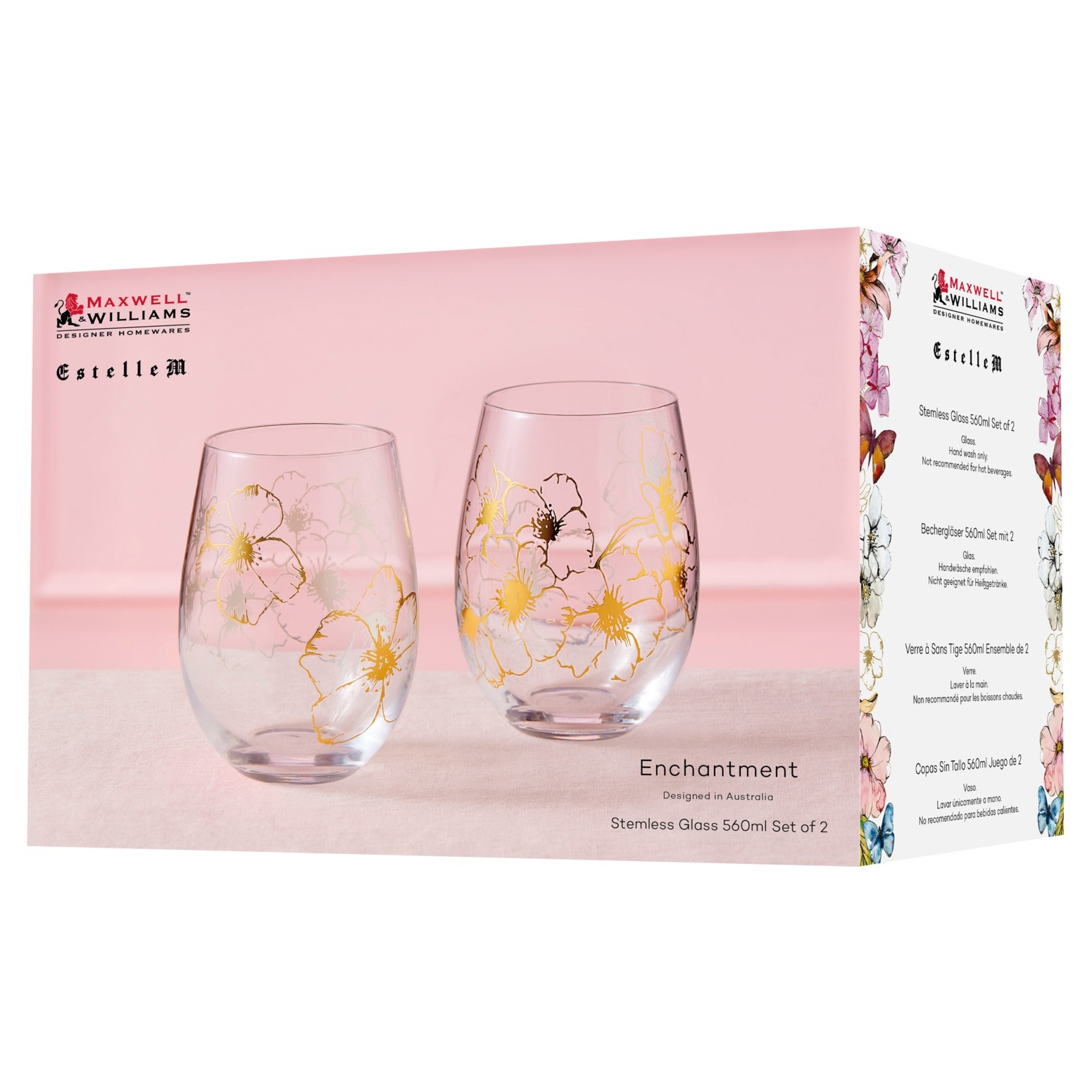 Maxwell Williams Estelle Michaelides Enchantment Stemless Glass 560ML Set of 2-4