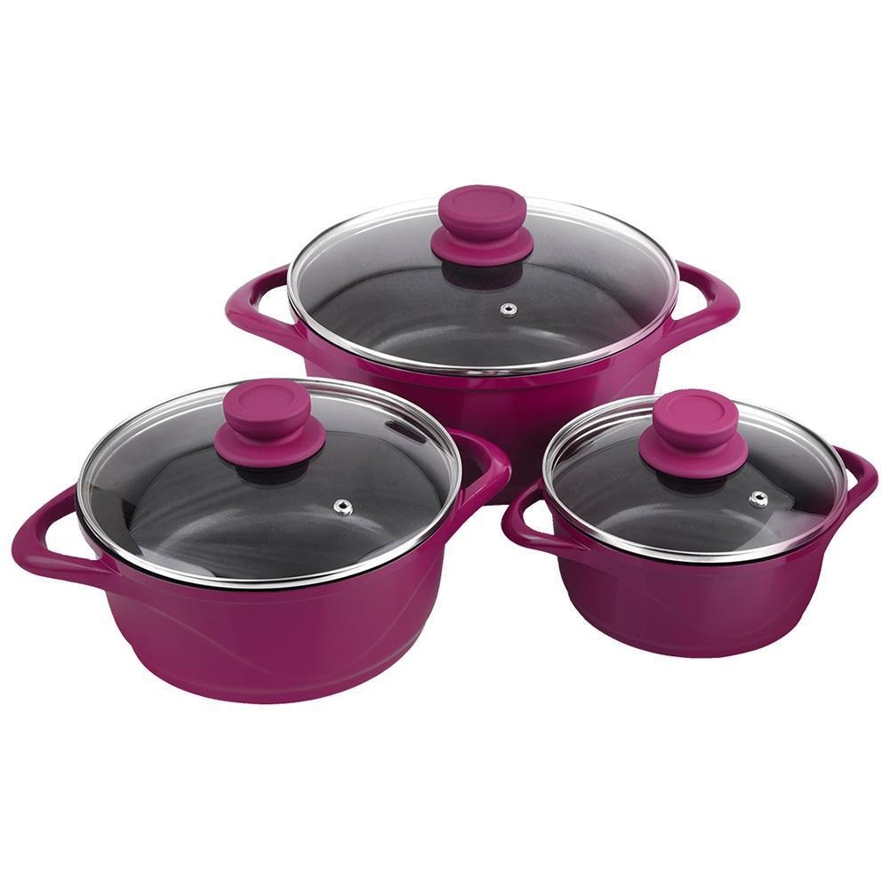 Wonderchef Ceramide 6Pc Die-Cast Cook & Serve Casserole Set - Pink-1