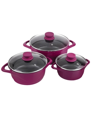 Wonderchef Ceramide 6Pc Die-Cast Cook & Serve Casserole Set - Pink