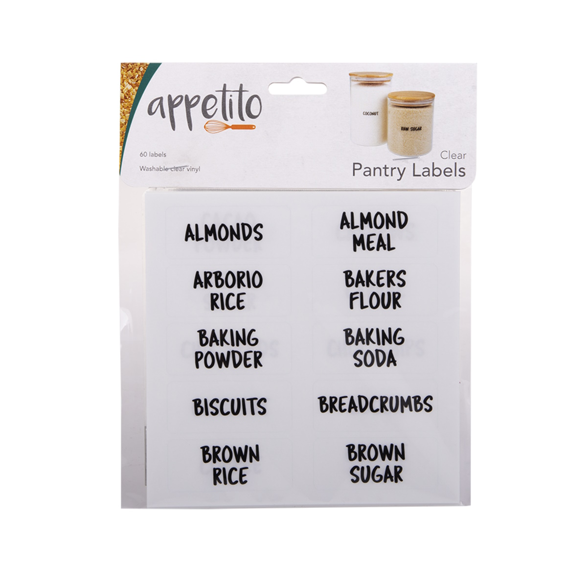 Appetito Clear Pantry Labels Pack 60-3
