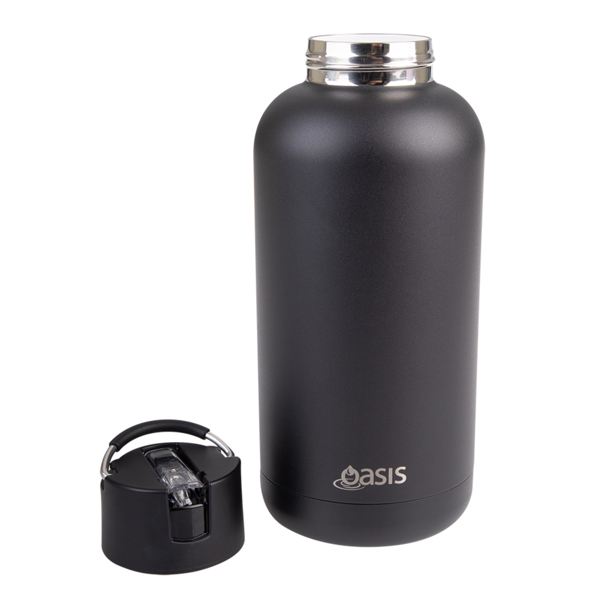 Oasis "Moda" Ceramic Lined S/S Triple Wall Ins. Drink bottle 1.5l (Black)-2