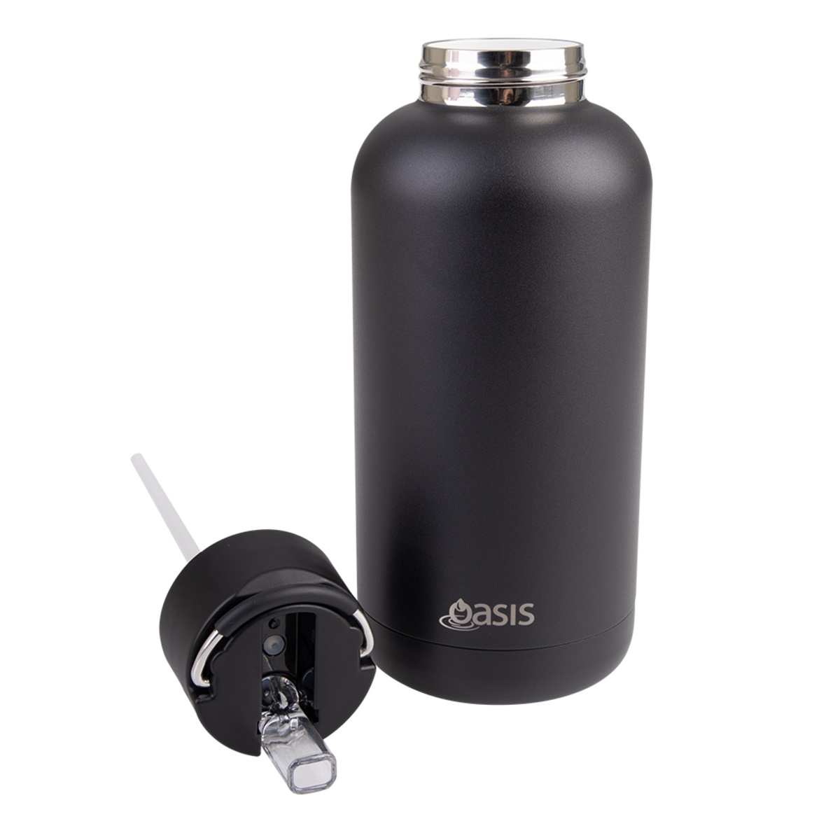 Oasis "Moda" Ceramic Lined S/S Triple Wall Ins. Drink bottle 1.5l (Black)-3