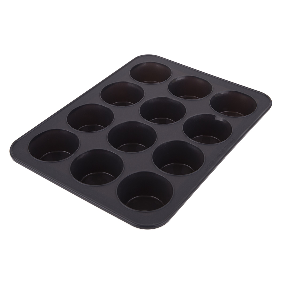 DailyBake Silicone 12 Cup Muffin Pan (Charcoal)-1
