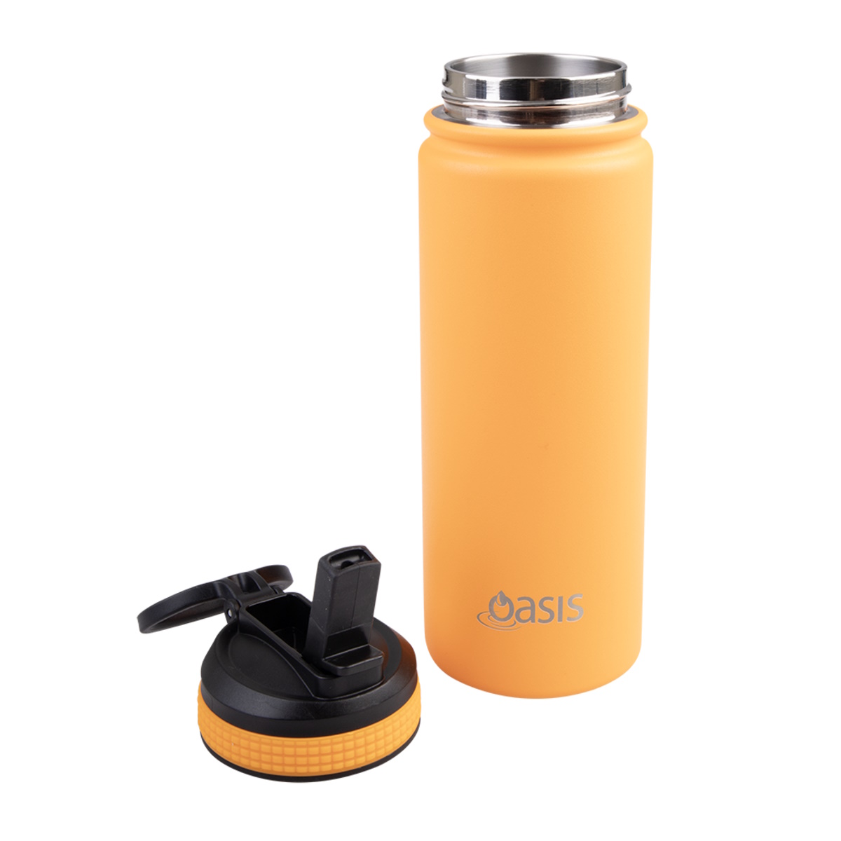 Oasis Stainless Steel Double Wall Insulated Challenger Sports Bottle  550ml - Neon Orange-3