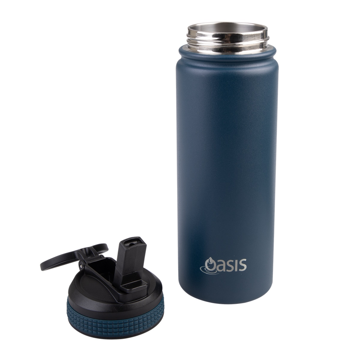 Oasis Stainless Steel Double Wall Insulated Challenger Sports Bottle  550ml - Navy-3